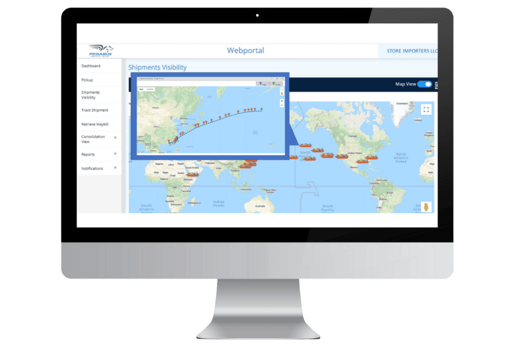Pegasus Webportal - Advanced technology in cargo transportation, using GPS tracking for efficient delivery